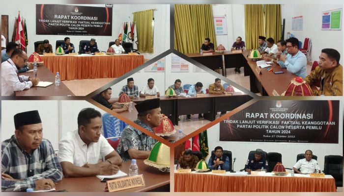 Jelang Pemilu 2024, KPU Muna Gelar Rapat Koordinasi Tindak Lanjut Verfak
