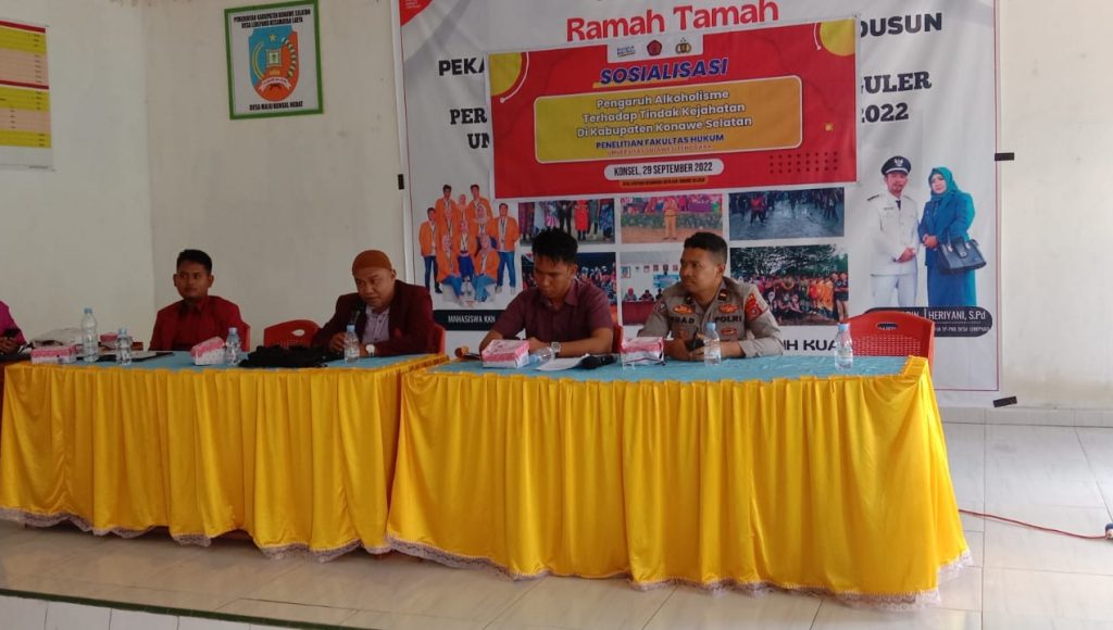 Unsultra Gelar Sosialisasi Pengaruh Alkoholisme di Desa Lerepako Konsel