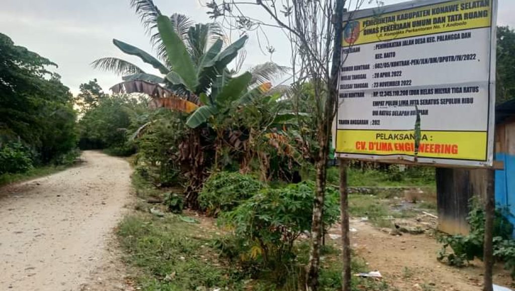Anggaran Peningkatan Jalan Aosole Palangga Belasan Miliar, Faktanya Hanya Papan Proyek Dipasang
