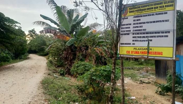 Anggaran Peningkatan Jalan Aosole Palangga Belasan Miliar, Faktanya Hanya Papan Proyek Dipasang