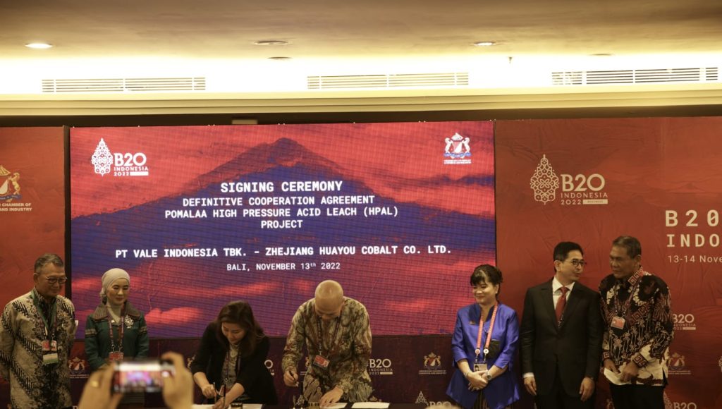 PT Vale Indonesia Menandatangani Perjanjian Definitif dengan  Zhejiang Huayou Cobalt Co