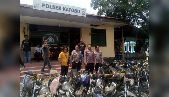 Tertibkan SPBU, Polsek Katobu Amankan 16 Motor Calo BBM