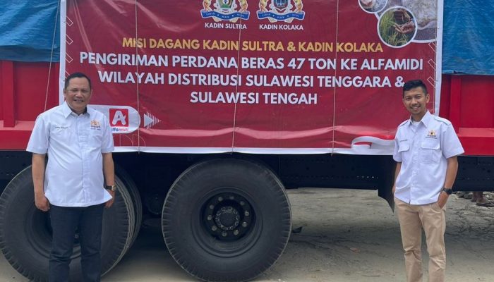 Kadin Sultra dan Kolaka Kirim Beras Lokal Hingga Sulteng