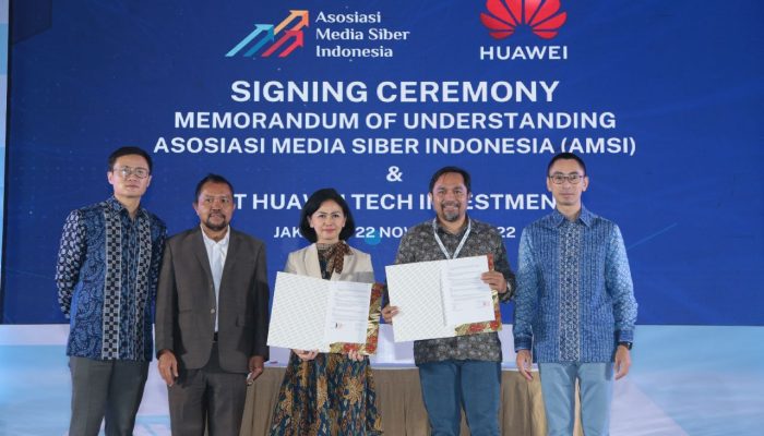 Tandatangani Nota Kesepahaman, Huawei – AMSI Sinergi Tingkatkan Kecakapan Digital Media Siber di Indonesia