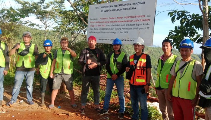 Sengketa Lahan IUP di Kolut, Perusahaan Tambang Nikel PT GAN Pasang Plang Pembatas