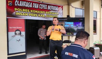 Polres Konawe Gandeng Insan Pers Gelar Coffee Morning