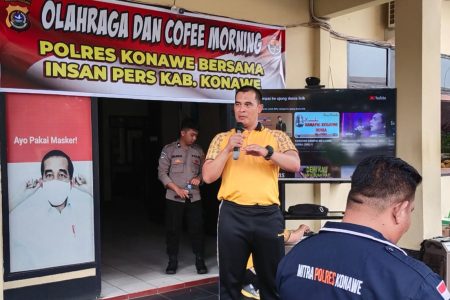 Polres Konawe Gandeng Insan Pers Gelar Coffee Morning