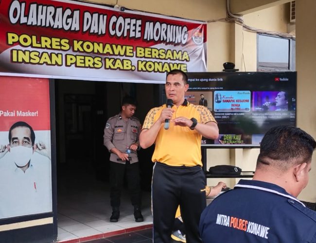 Polres Konawe Gandeng Insan Pers Gelar Coffee Morning