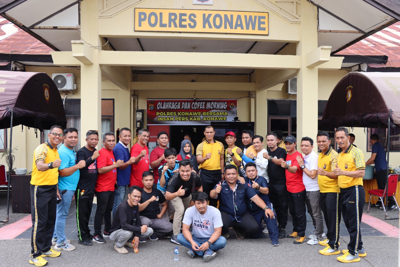 Polres Konawe Gandeng Insan Pers Gelar Coffee Morning