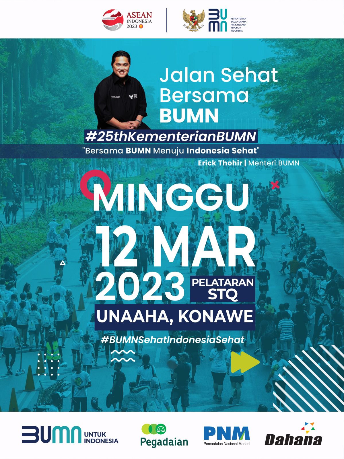 HUT ke-25, Kementrian BUMN Gelar Jalan Sehat di Konawe