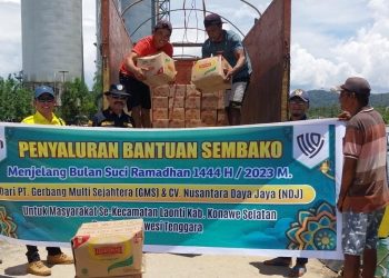 PT GMS Kembali Salurkan Ribuan Paket Sembako Bagi Warga Laonti