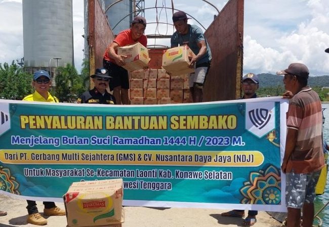 PT GMS Kembali Salurkan Ribuan Paket Sembako Bagi Warga Laonti