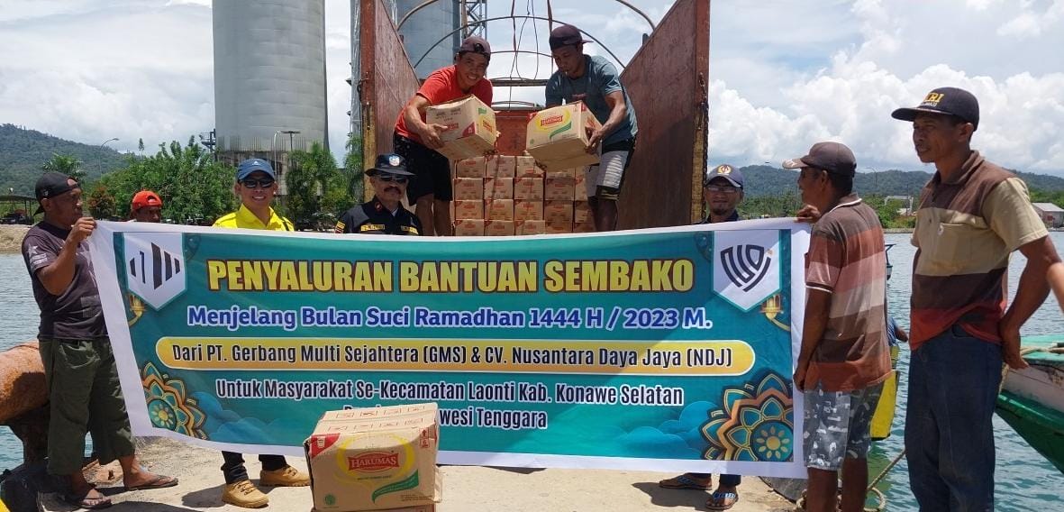 PT GMS Kembali Salurkan Ribuan Paket Sembako Bagi Warga Laonti