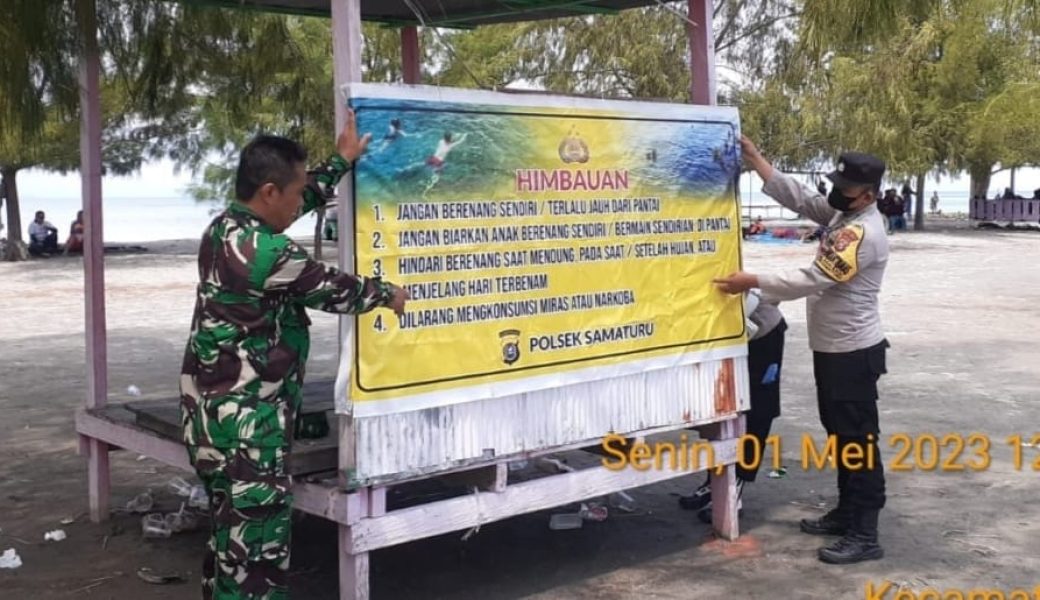 Bhabinkamtibmas dan Babinsa Imbau Penyedia Alat Pelampung Objek Wisata di Kolaka