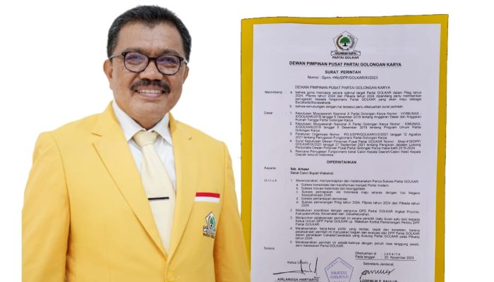 Menangkan Pemilu, Bacabup Arhawi Dapat Mandat DPP Golkar