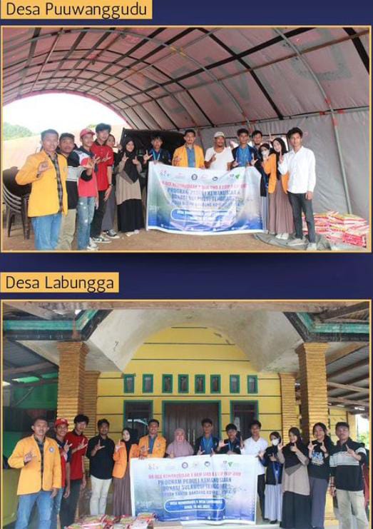 LSIP FKIP UHO Kolaborasi Bersama BEM UHO Salurkan Bansos ke Korban Banjir Konut