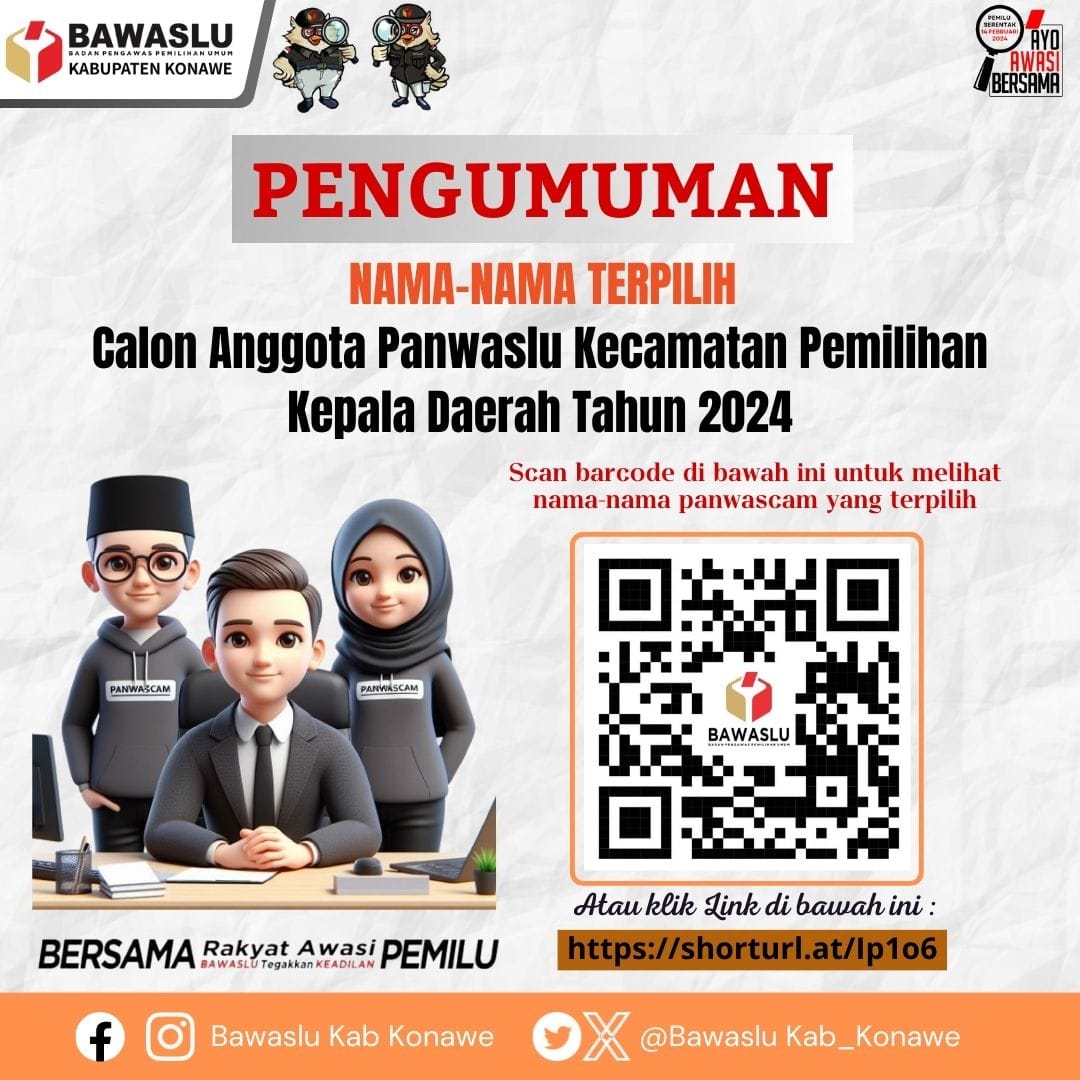 Bawaslu, Berikut Daftar Nama Terpilih Panwascam Pilkada 2024