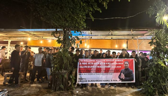 Ratusan Pemuda dan Mahasiswa Wakatobi-Kendari, Dukung La Ode Surahman Hamu Maju Sebagai Calon Bupati Wakatobi