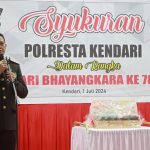 Syukuran di HUT Bhayangkara ke 78, Kapolresta Kendari: Momen untuk Jadi Lebih Baik