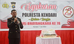 Syukuran di HUT Bhayangkara ke 78, Kapolresta Kendari: Momen untuk Jadi Lebih Baik