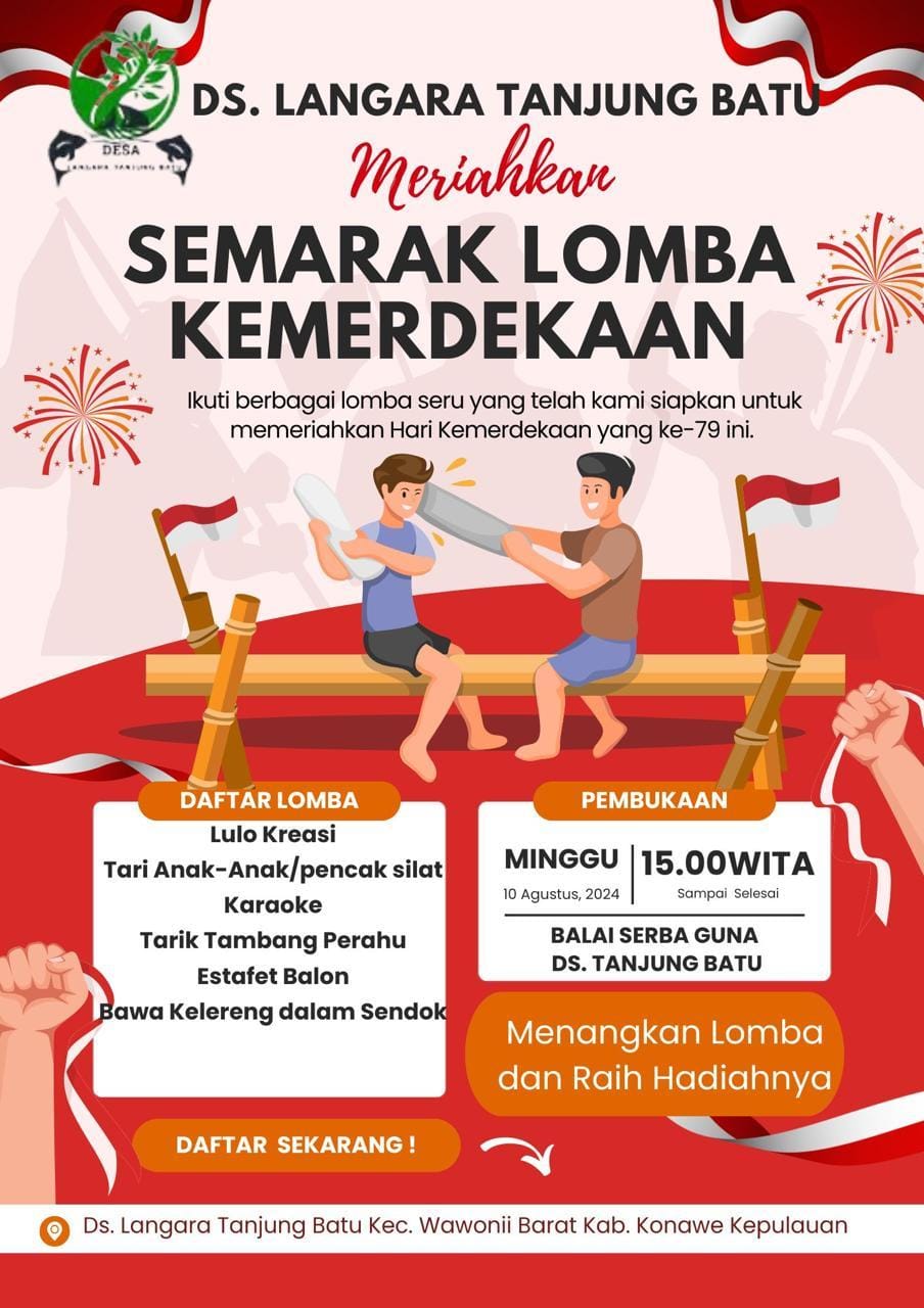 Desa Langara Tanjung Batu Sambut 17 Agustus Dengan Kemeriahan Lomba Tradisional dan Kebudayaan