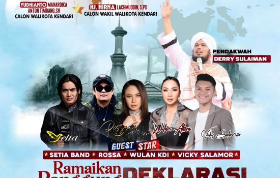 Artis Nasional hingga Expo UMKM, Deklarasi Yudhianto-Nirna Siap Hadirkan 7 Program Menyala untuk Kendari