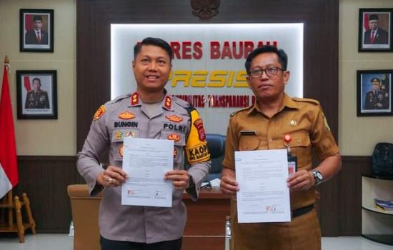 Polres Baubau dan Disdukcapil MoU Penggunaan e-SKTLK