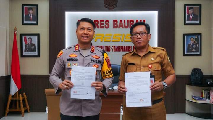 Polres Baubau dan Disdukcapil MoU Penggunaan e-SKTLK