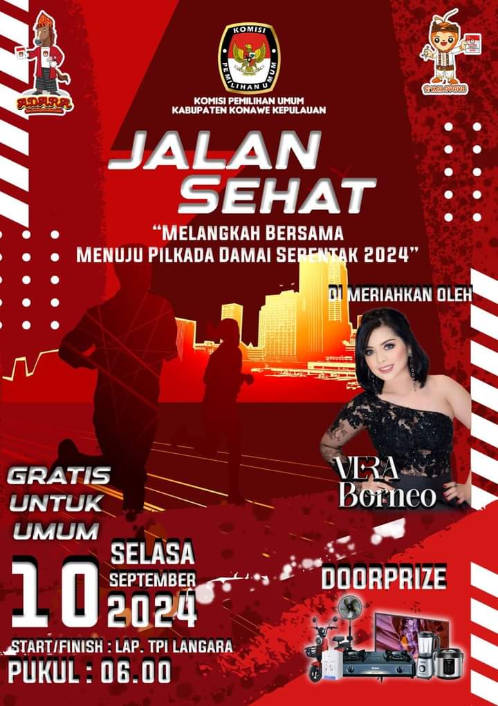 Tingkatkan Partisipasi Masyarakat Momentum Pilkada 2024, KPU Konkep Gelar Jalan Santai