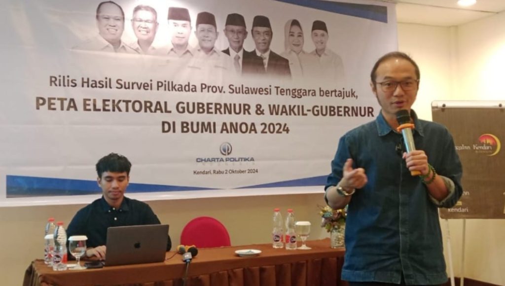 Hasil Survei Charta Politika Indonesia di Pilgub Sultra, ASR-Hugua Ungguli Paslon Lainnya