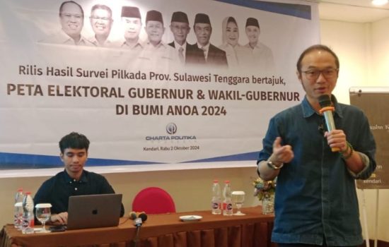 Hasil Survei Charta Politika Indonesia di Pilgub Sultra, ASR-Hugua Ungguli Paslon Lainnya