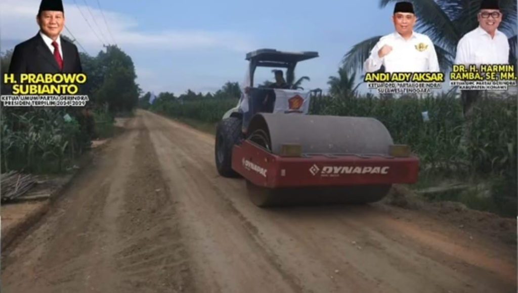 Partai Gerinda Tuntaskan Pengerjaan Jalan Watarema - Waworaha