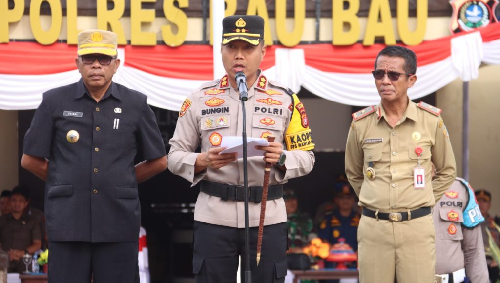 Jelang Nataru, Polres Baubau Gelar Apel Pasukan Operasi Lilin Anoa 2024