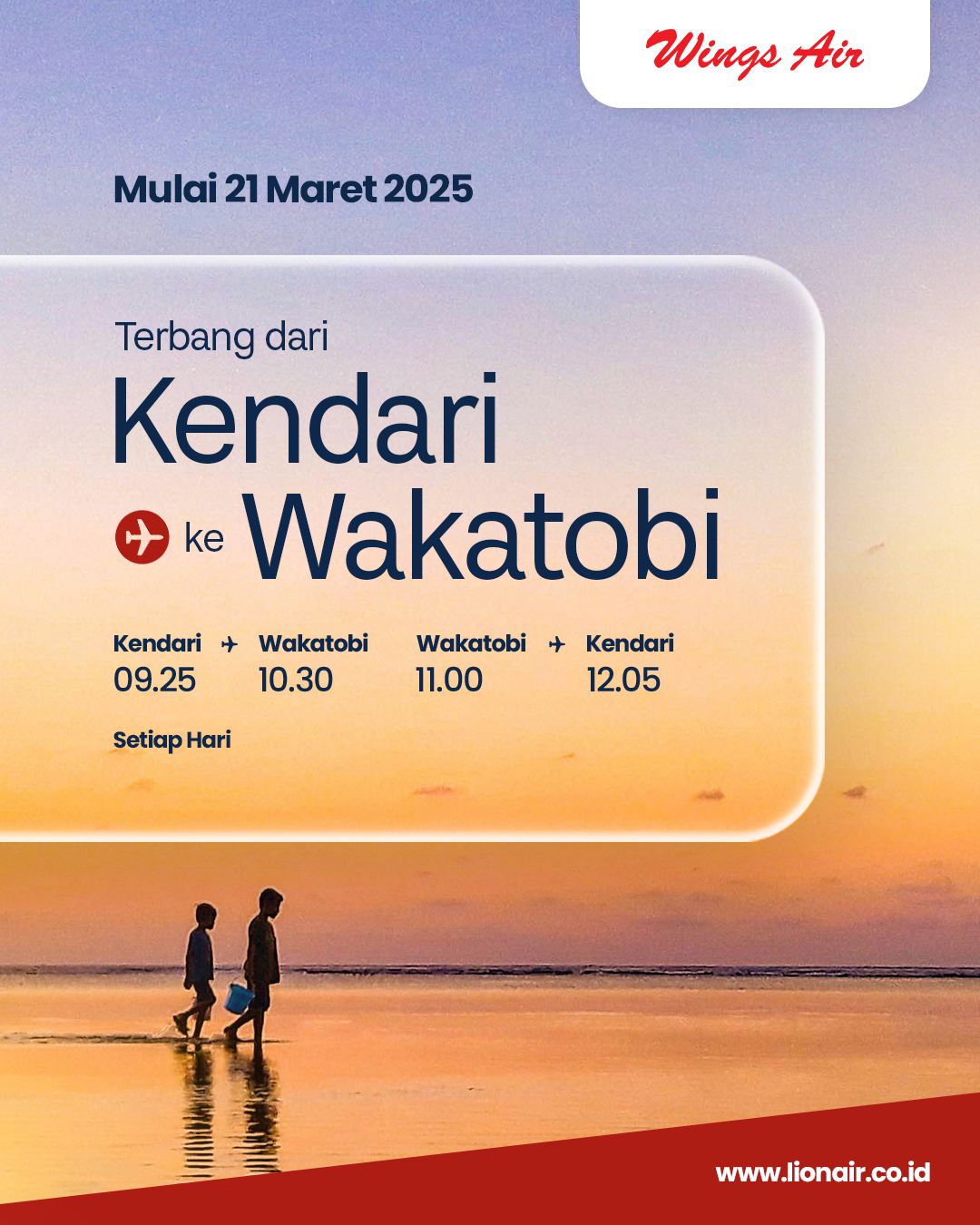 Wings Air Buka Rute Kendari–Wakatobi, Akses Mudah ke Surga Bahari