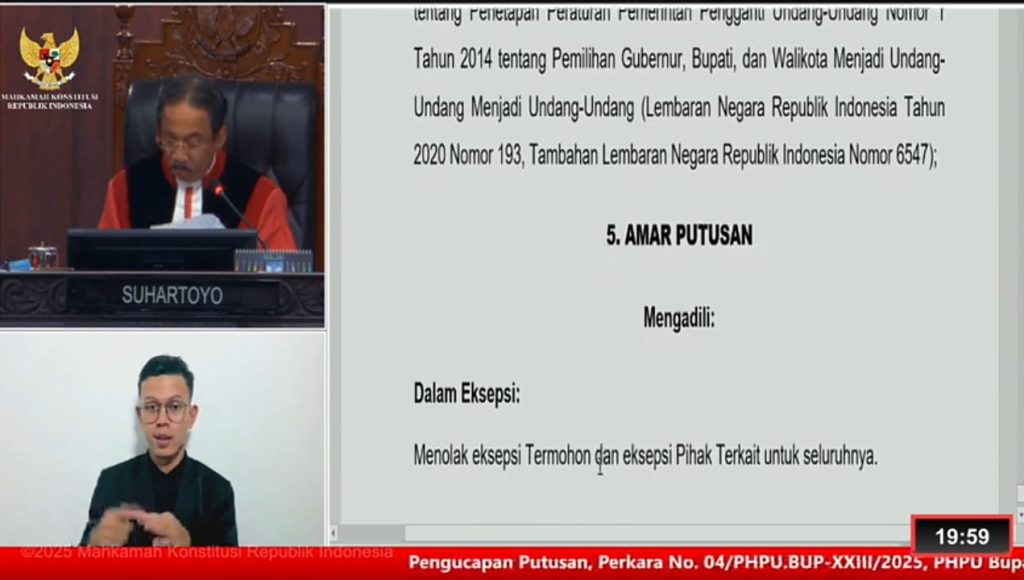 MK Menolak Gugatan PHPU Buton Tengah