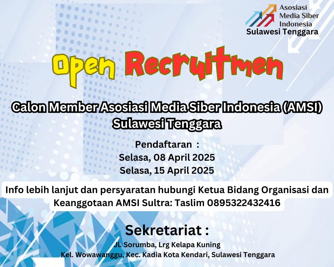 AMSI Sultra Buka Pendaftaran Anggota, Peluang untuk Media Siber Berkembang