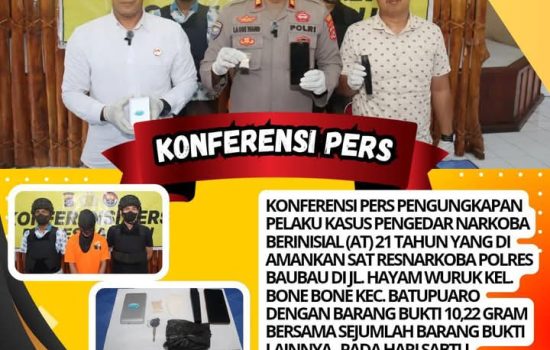 Polres Baubau Tangkap Pria Terduga Pengedar Sabu, 10 Gram Berhasil Diamankan