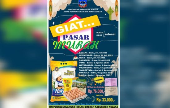 Pemkab Kolaka Bakal Gelar Pasar Murah di 10 Kecamatan