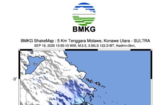 Gempa M3.5 Guncang Konawe Utara, Tidak Berpotensi Tsunami