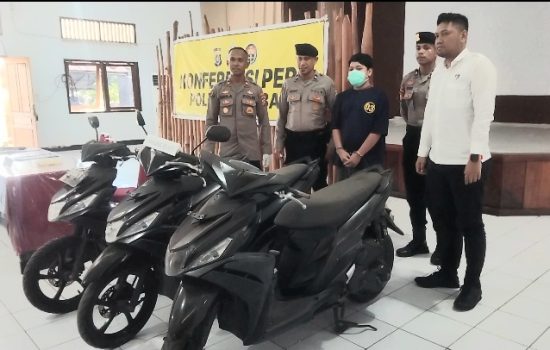 Satreskrim Polres Baubau Ringkus Pelaku Pencurian Motor di Tiga Lokasi Berbeda
