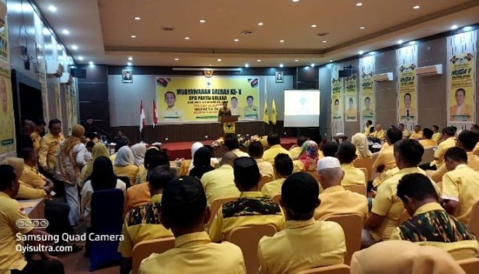 Soliditas di Musda V Golkar Konsel, Darwin Targetkan 14 Kursi