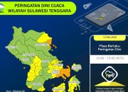 Prakiraan Cuaca Sultra 13 Mei 2026, Delapan Wilayah Berpotensi Hujan Sejak Pagi Hari