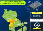 Prakiraan Cuaca Sultra 28 Mei 2026, Waspada Hujan Lebat dan Angin Kencang