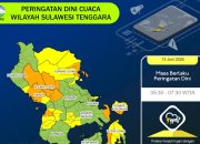 BMKG: Sejumlah Wilayah di Sulawesi Tenggara Berpotensi Hujan Lebat hingga Pagi Ini