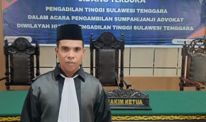 Perkuat Advokasi Pers, Wakil Ketua PWI Sultra Resmi Dilantik Menjadi Advokat PERADI
