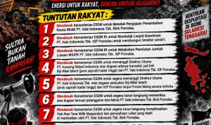 Rakyat Sultra Tolak Tambahan Kuota PT Vale