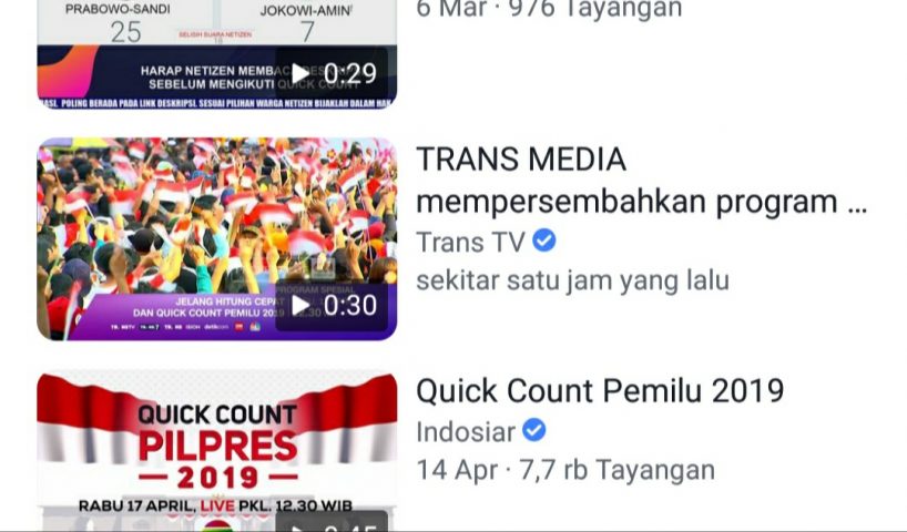 Live quick count pilpres 2019