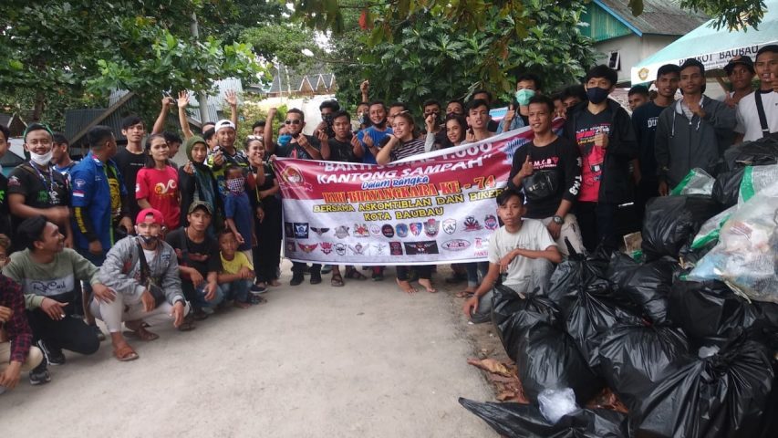 Satlantas Polres Baubau Gandeng Asosiasi Klub Motor Baksos di Pantai Nirwana