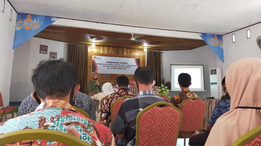 Uji Ketajaman Intuisi dan Insting Journalistik, KPU Selayar, Gelar Bimtek Pengelolaan Media Centre