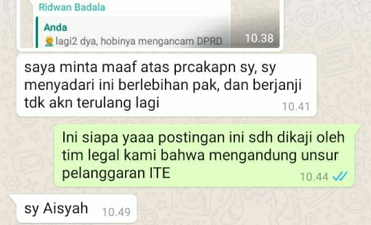 Penghina Direktur tegas.co Minta Maaf